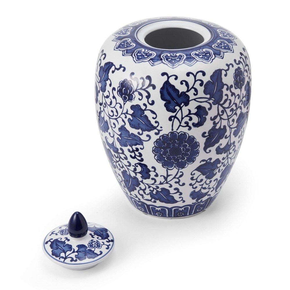 Mikasa Inch Blue and White Floral Ceramic Canister with Lid 5248977 - Picture 2 of 6